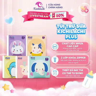 Túi Trữ Sữa Kichilachi Có Vòi, Cảm Biến Nhiệt Độ, Có Khóa Zip Chắc Chắn Chống Rò Rỉ