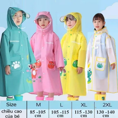 Áo Mưa Trẻ Em Áo Mưa Cho Bé Cao Cấp Chống Thấm Nước Hình Thú Dễ Thương Có Chỗ Để Cặp Sách Và Kính Chắn Nước Mưa