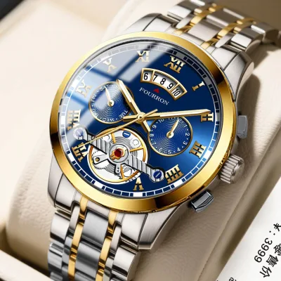 Crnaira Fourron F732 Men's Watch with Date Calendar, High Quality Stainless Steel Strap, Genuine 3Atm Water Resistance