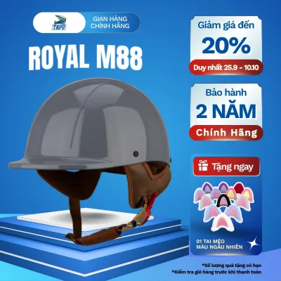 Royal M88 Half Helmet Cement Gray, Dolphin Hat for Men and Women