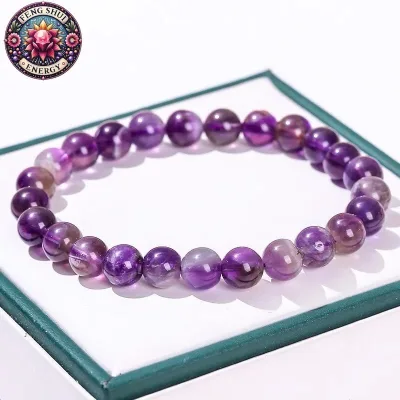 vòng tay thạch anh tím 6li ( đá thật) làm trang sức phụ kiện thời trang thanh tẩy năng lượng chữa lành chữa lành