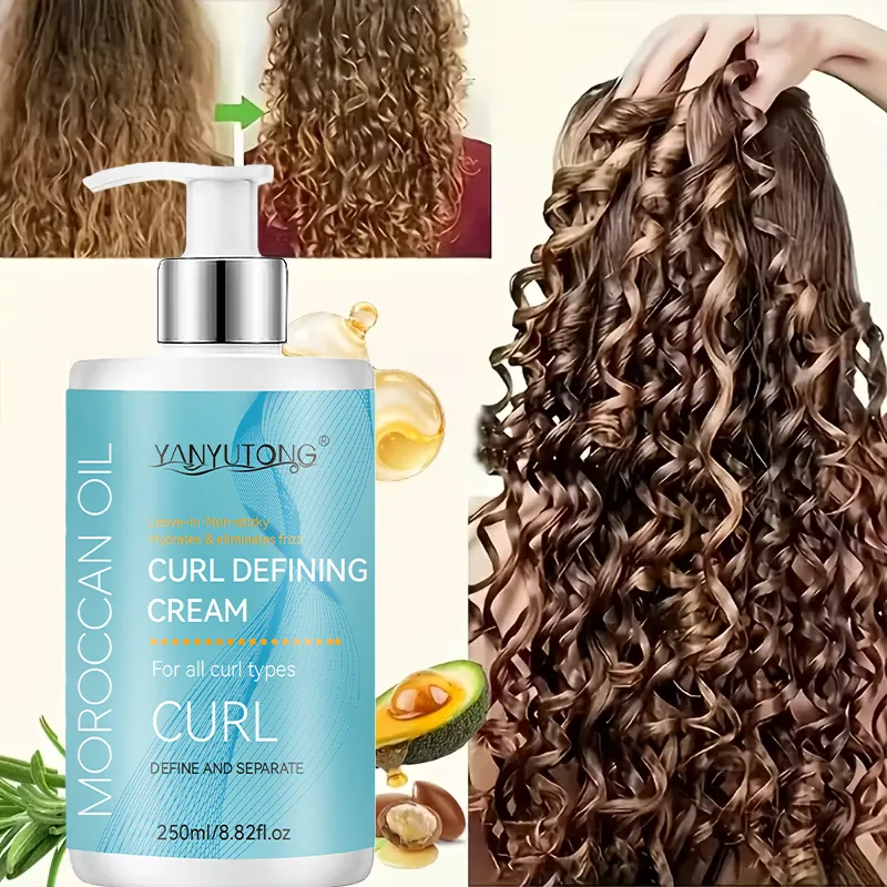 Kem Tạo Kiểu Tóc Xoăn Dưỡng Ẩm & Làm Mượt, Tăng Độ Đàn Hồi, Tạo Độ Bóng, Dễ Tạo Kiểu, Sản Phẩm Chăm Sóc Tóc