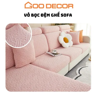 Bọc đệm ghế sofa hoạ tiết mê cung, bọc ghế sofa vải nỉ nhung sang trọng - GOO Decor
