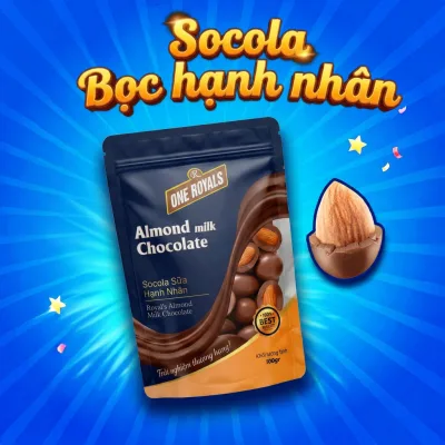 Socola Bọc Hạnh Nhân ONE ROYALS 100g – Vị Sữa Ngọt Ngào, Hạnh Nhân Giòn Bùi
