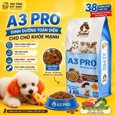 Thức Ăn Cho Chó Hạt nhỏ YUMI A3 PRO - 2 KG thơm ngon - bổ dưỡng hương vị hoàn hảo