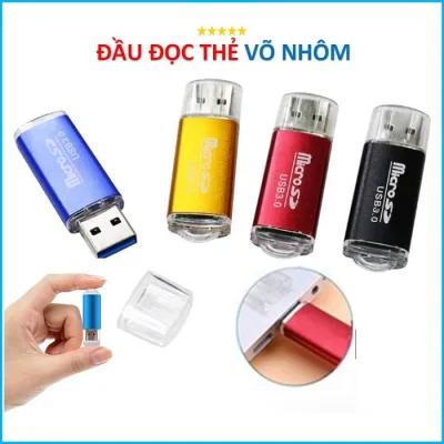Đầu Đọc Thẻ Nhớ Nhôm và Đầu Đọc Thẻ Nhớ Rẻ/ 4 Loại Thẻ đa Năng Xoay/ All In One 4 Loại Thẻ. NL