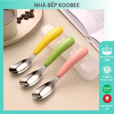 Thìa Ăn Dặm Cho Bé Inox 316 KOOBEE Tặng Hộp Cao Cấp Dùng Ăn Cơm Cháo, Sữa Chua, Váng Sữa | 074