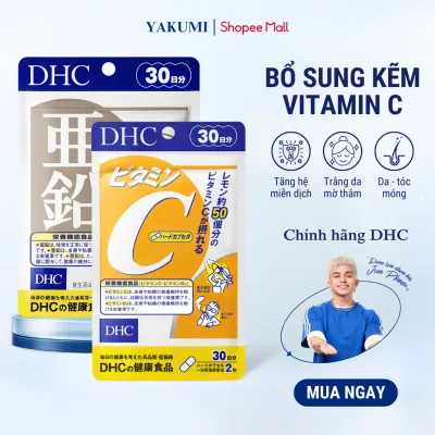 Combo Viên Uống DHC Vitamin C & Kẽm Hỗ Trợ Giảm Thâm Sáng Da (30 Ngày) - TPBVSK DHC Vitamin C & Zinc
