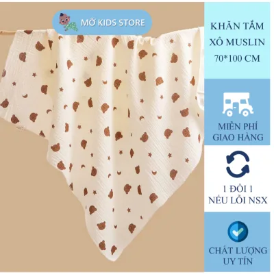 Khăn tắm Mulisn 4 lớp cho bé, khăn tắm xô cho bé, khăn xô tắm bé sơ sinh, mềm mịn, thấm hút tốt