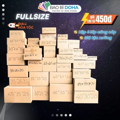 COMBO 10 Hộp carton đóng gói hàng hóa NHIỀU KÍCH THƯỚC tiết kiệm siêu cứng cáp - BAO BÌ DOHA