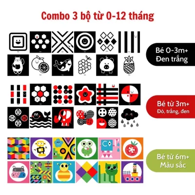 Sách - Bộ thẻ gấp thị giác cho trẻ sơ sinh từ 0-12 tháng Lalala Baby