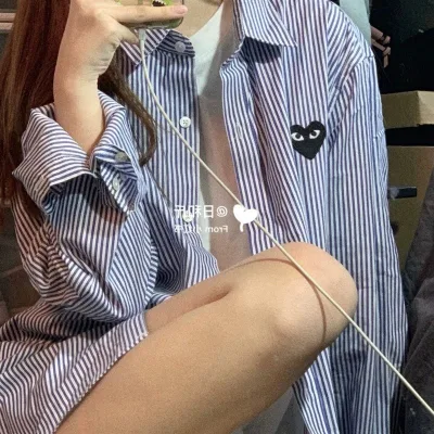 2026 Áo Sơ Mi Thời Trang Hợp Thời Trang Phong Cách Mới Hợp Thời Trang Xuân Thu Thanh Niên Văn Học Phổ Biến ins Cổ Vuông Bông Tai Kẹp Dài Tay Hợp Thời Trang