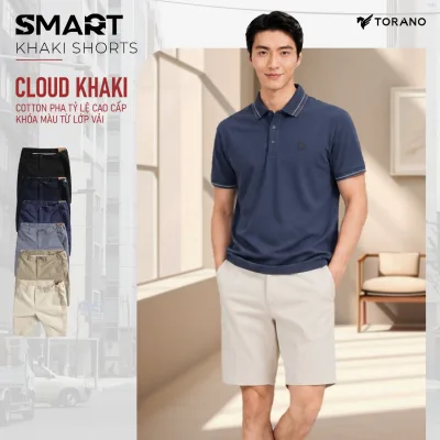 Quần short kaki SMART KHAKI SHORT TORANO, form basic, bọc viền dây dệt sườn, chất liệu cao cấp, bền màu FSBK012