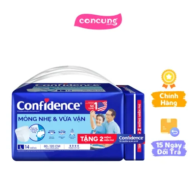 Confidence TÃ QUẦN người lớn Mỏng nhẹ & vừa vặn (size L, 14M)
