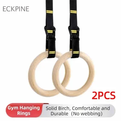 ECKPINE Nhẫn Treo Tập Gym Bằng Gỗ Chắc Chắn - Anti-Trơn Trượt, Phù Hợp Mọi Độ Tuổi và Kích Cỡ - Tập Luyện Tại Nhà Hoặc Phòng Gym
