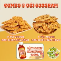 Combo 3 gói 600g cơm cháy (400g chà bông + 200g mắm hành) + kèm 1 chai sốt gỏi thái - bếp chè thái