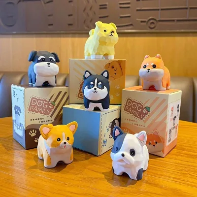 Gỗ Khắc Corgi/Shiba Inu Nhựa Tượng Nhỏ Để Bàn Xe Trang Trí Quà Tặng Năm Mới Cho Bé