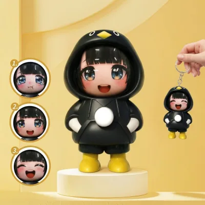 Guguga Little Penguin Arknights: Endfield 3 Búp bê thay đổi mặt Mô hình nhân vật hành động Đồ chơi sưu tập Quà tặng cho trẻ em và người hâm mộ