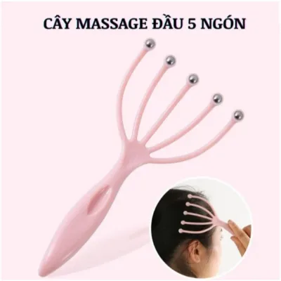 Lược Massage đầu Dụng cụ mát xa đầu 5 nhánh gắn bi sắt Thiết bị SPA Nguyễn Linh