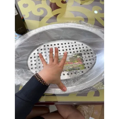 Khay cá chép om dưa inox - hàng to dày 53 x 33cm
