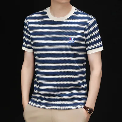 2025 Hợp Thời Trang Nam Thời Trang Thường Ngày Mùa Hè Áo Thun Ngắn Tay Nam Slim-Fit Áo Sơ Mi Cổ POLO Phiên Bản Hàn Quốc Hợp Thời Trang In