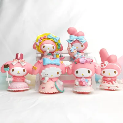 Bộ 6 Mô Hình Melody Cô Hầu Gái Siêu Cute, Mô Hình Cao 7cm Decor Trang Trí, Bộ Sưu Tập Nhân Vật Yêu Thích