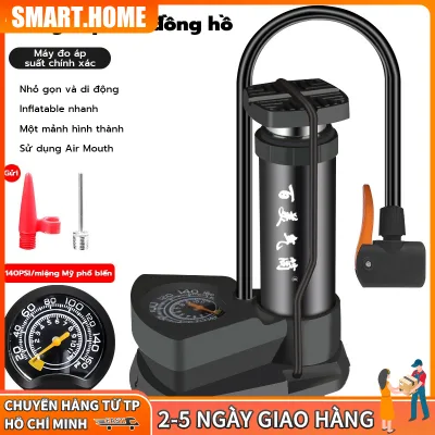Bơm xe máy xe đạp nhỏ gọn đầu van đa năng , có đồng hồ đo áp suất chuyên dụng cho ô tô xe máy xe đạp