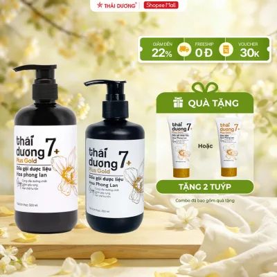 Dầu gội Thái Dương 7 Plus Gold kèm quà tặng - Sao Thái Dương dầu gội dược liệu dành cho tóc khô xơ hư tổn