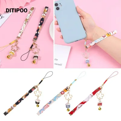 Ditipoo Chuông Mèo May Mắn Sakura Dây Điện Thoại Dây Treo Điện Thoại Mặt Dây Thời Trang Dây Đeo Điện Thoại Dây Chuông Hoa Anh Đào Dây Treo Dây Chống Mất Dây