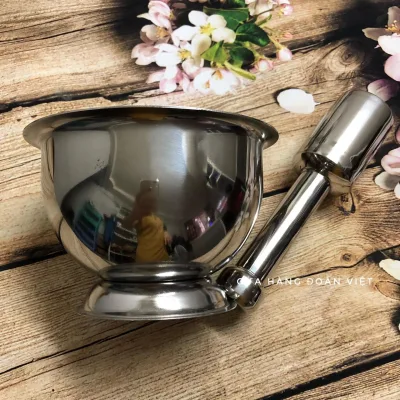 Bộ CỐI CHÀY INOX 16cm. Dụng cụ nhà bếp Chày nặng 400gr chày dùng để giã hoặc nghiền Chày cối là dụng cụ thiết yếu mọi gia đình và nhà hàng CHUYÊN NGHIỆP. Đồ Gia Dụng nhà bếp pha chế làm bánh nguyên liệu