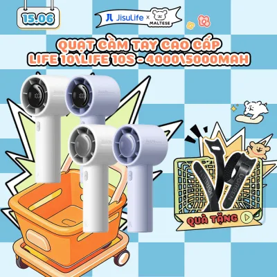 Quạt Cầm Tay Cao Cấp JISULIFE Life10 và 10S 4000/5000mAh | 5 cấp độ gió | Sử dụng đến 28h | Bảo Hành Chính Hãng 12 Tháng