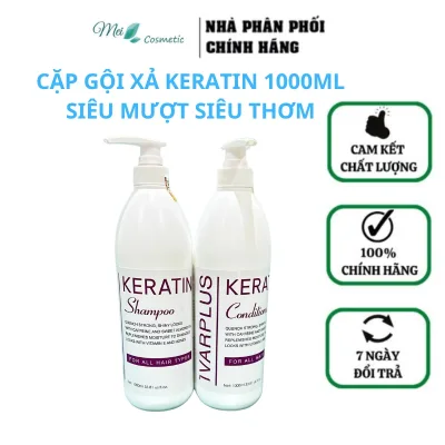 Cặp dầu gội xả IVARPLUS Keratin Mềm Mượt Phục Hồi Tóc 1000ml Hương Nước Hoa Phục Hồi Hư Tổn,Kích Thích Mọc Tóc