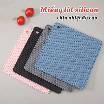 Miếng lót silicon cách nhiệt cao cấp, tấm lót chống xước bếp chịu nhiệt lên tới 200 độ C dễ dàng vệ sinh