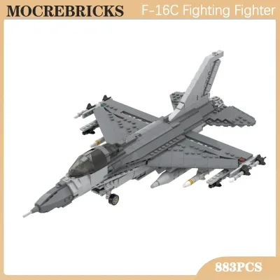 MOC Block F-16C Fighter Falcon Fighter Weapons Mô hình máy bay Block Toy Quà tặng cho trẻ em WWII Không quân Hoa Kỳ Tương thích với LEGO