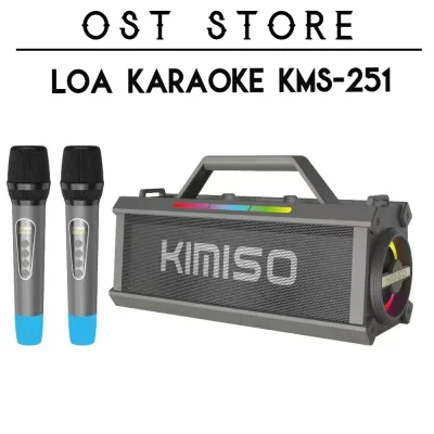 Loa Karaoke Bluetooth Kimiso KMS 251, Loa KMS-251 Bản Cao Cấp Kèm 2 Micro Không Dây, Bass Cực Căng - Công Suất Lớn
