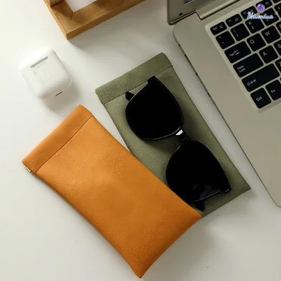 Túi đựng kính râm Miua Unisex Túi đựng kính đóng tự động Túi đựng kính da