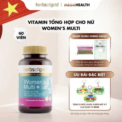 Herbs of Gold Multivitamin Pills for Women Women's Multi Supports Hormonal Balance Immunity Boosts Energy 60 Pills