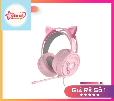 Tai Nghe Trùm Đầu Chơi Game Psh-200 3.5 màu hồng Có Đèn Led Âm Thanh siêu đỉnh tai mèo cực xinh