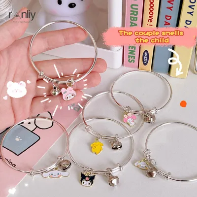 🍑RY🍑Dễ Thương Y2K Vòng Tay Anime Kawaii Bạc Nữ Bé Gái Trang Sức Phụ Kiện Quà Tặng Vòng Tay Lấp Lánh