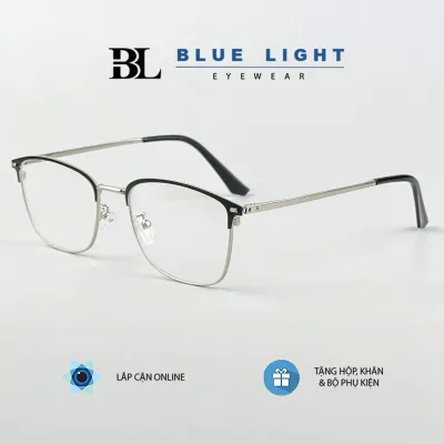 Anti-Uv Fake Eyeglass Frames for Men and Women with Small, Slim Square Eyes Black Silver Gold Frame - Blue Light