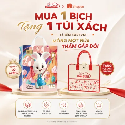 1 BỊCH Tã Bỉm SunSum Chính Hãng – Bỉm Khổng Lồ Giá Tí Hon | Tã Dán S/M/L & Tã Quần M-4XL | Siêu Nhiều Miếng
