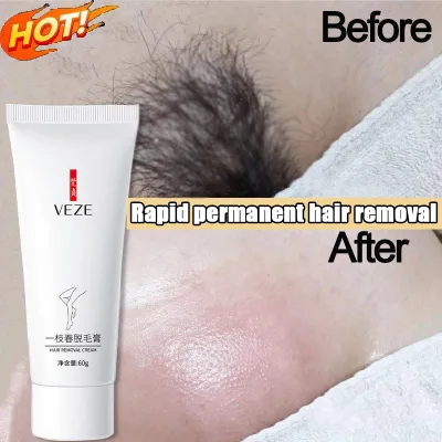 Permanent Hair Removal Cream Painless Hair Removal Cream Quick Hair Removal of Armpits Thighs Arms Beard Hair Gentle and Non-Stimulating Personal Care 60g