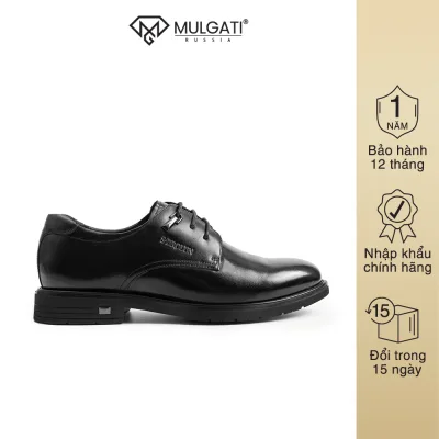 Giày tây nam MULGATI Black Derby màu đen da trơn - NW90713