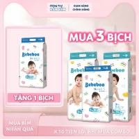COMBO 4 BỊCH Tã/Bỉm BEBEBOO Siêu Thấm Hút Công Nghệ Nhật Bản, Chống tràn tối đa, Thoáng khí đủ size M/L/XL/2XL/3XL