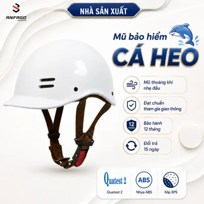 Nón Bảo Hiểm Cá Heo Anfago Helmets -Phong Cách, Trẻ Trung, Cute, Năng Động (Bảo Hành 12 tháng)
