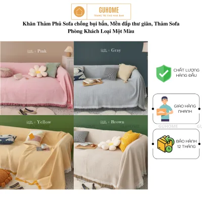Khăn Thảm Phủ Sofa chống bụi bẩn, Mền đắp thư giãn, Thảm Sofa Phòng Khách Loại Một Màu
