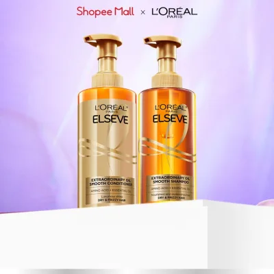 Bộ gội xả dưỡng tóc suôn mượt cao cấp L'Oreal Paris Extraordinary Oil Smooth 440ml x2