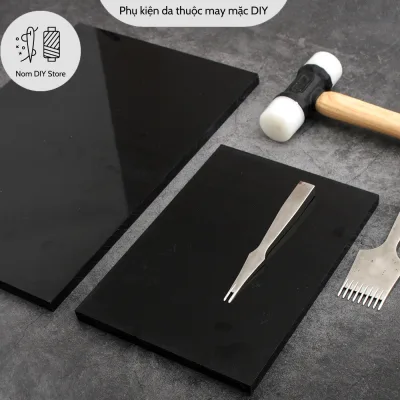 Black gasket chisels protection leather Opal board leather tool DIY felt belt bag pouch craft