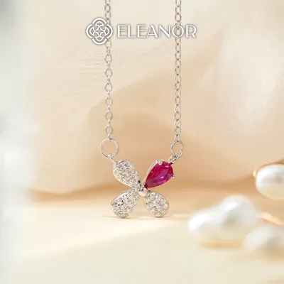 Eleanor Accessories Women's Silver Necklace with Flower Shape 925 Silver Jewelry Accessories Necklace 10739