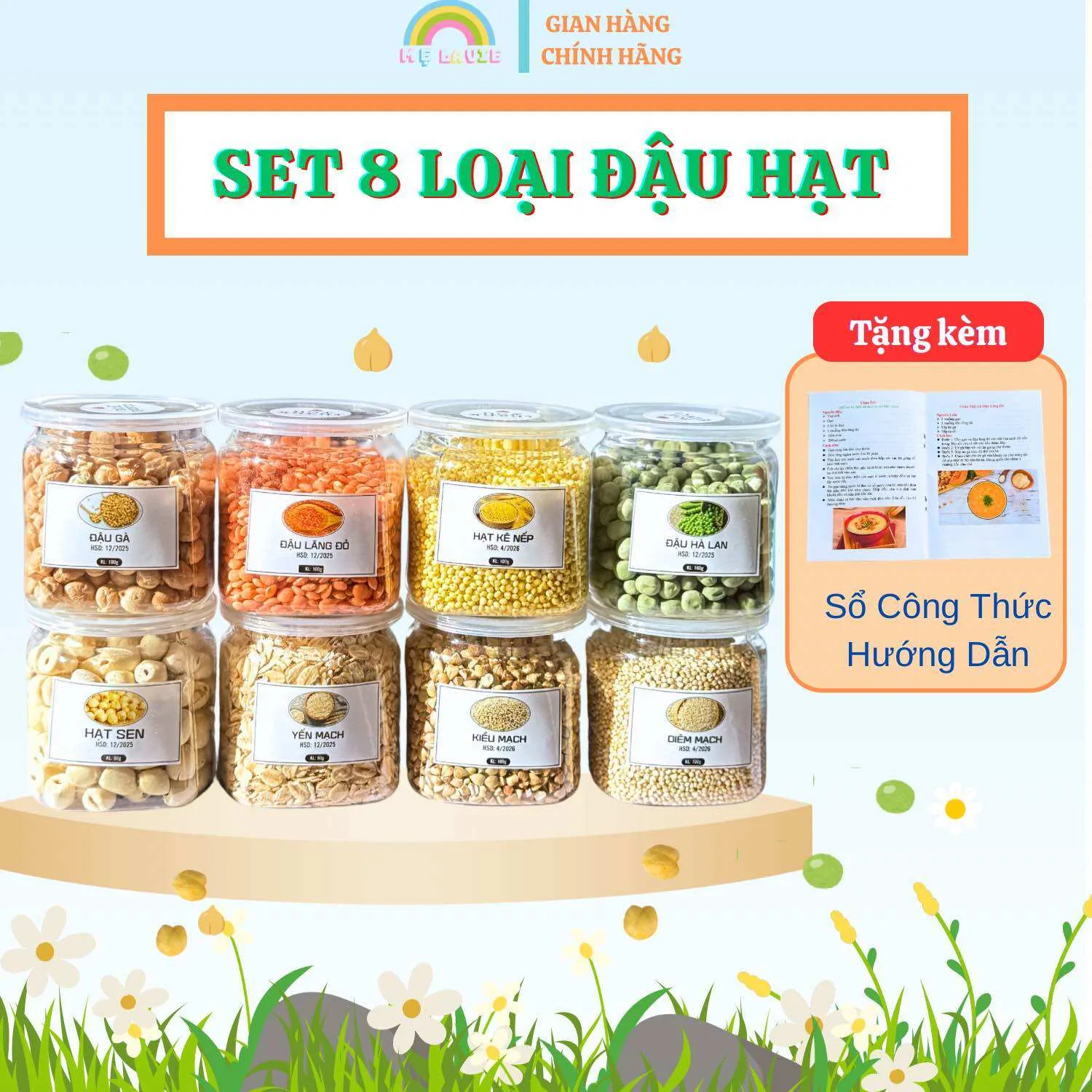 Set Hạt Dinh Dưỡng Nấu Cháo Cho Bé Ăn Dặm Hũ 100gr Tiện Lợi